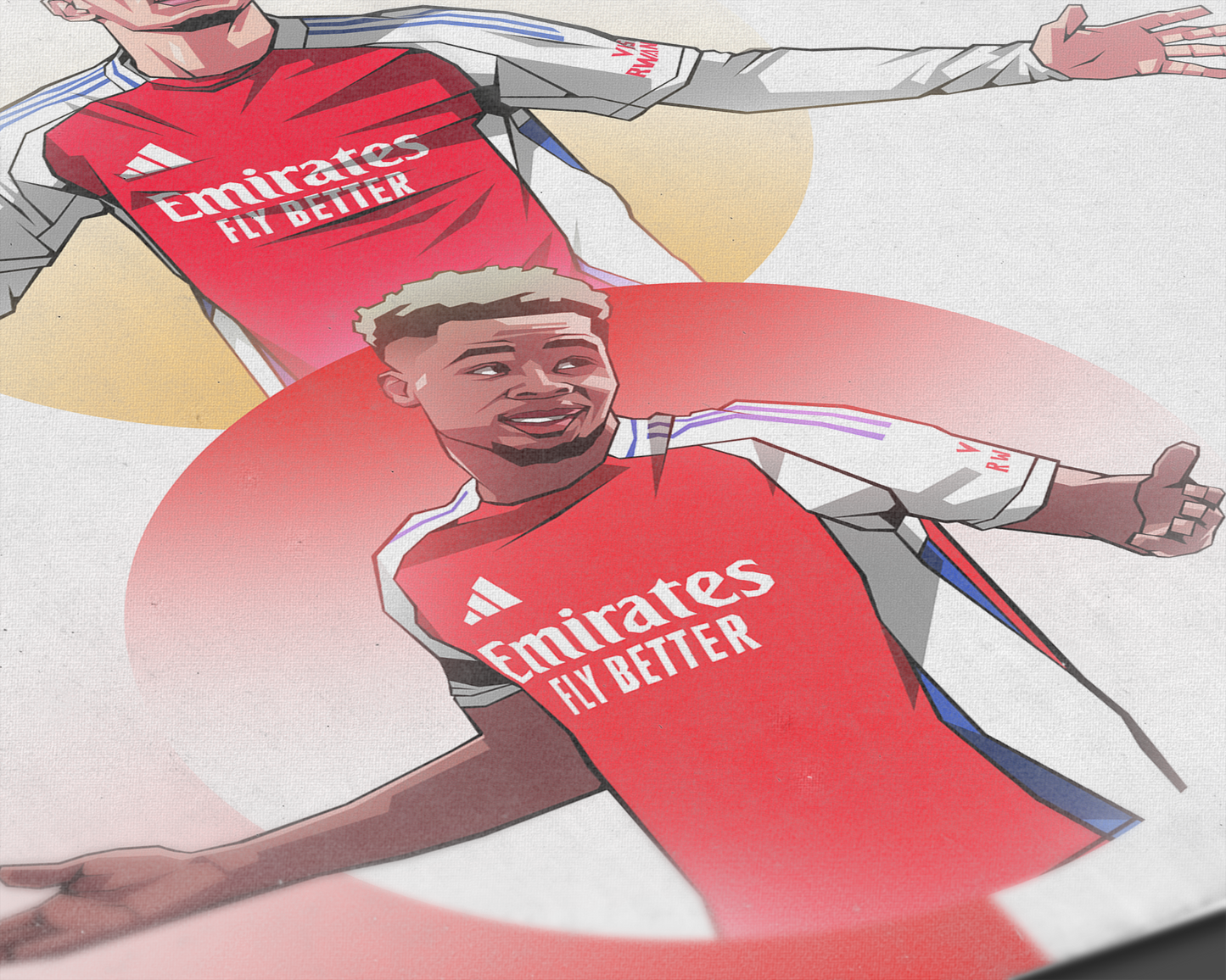 Martin Ødegaard, Bukayo Saka & Kai Havertz Trio Spheres Art Print