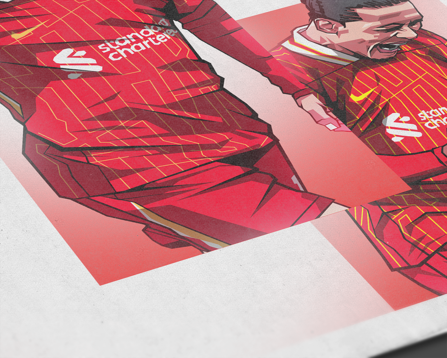 Luis Díaz, Mohamed Salah & Virgil Van Dijk Trio Levels Art Print