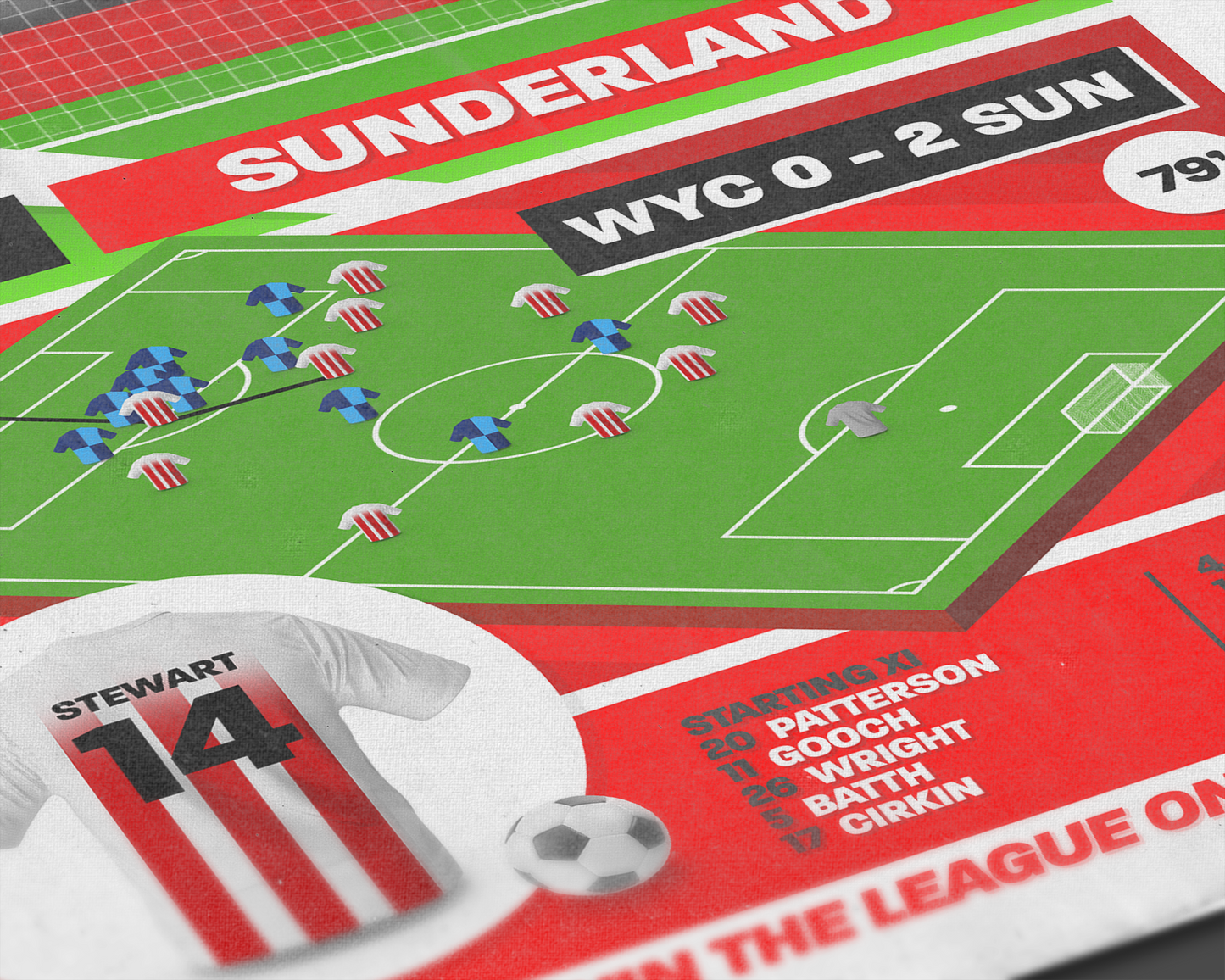 Ross Stewart GOAL vs Wycombe | Art Print | 2021/22 League One Play-Off Final | Sunderland