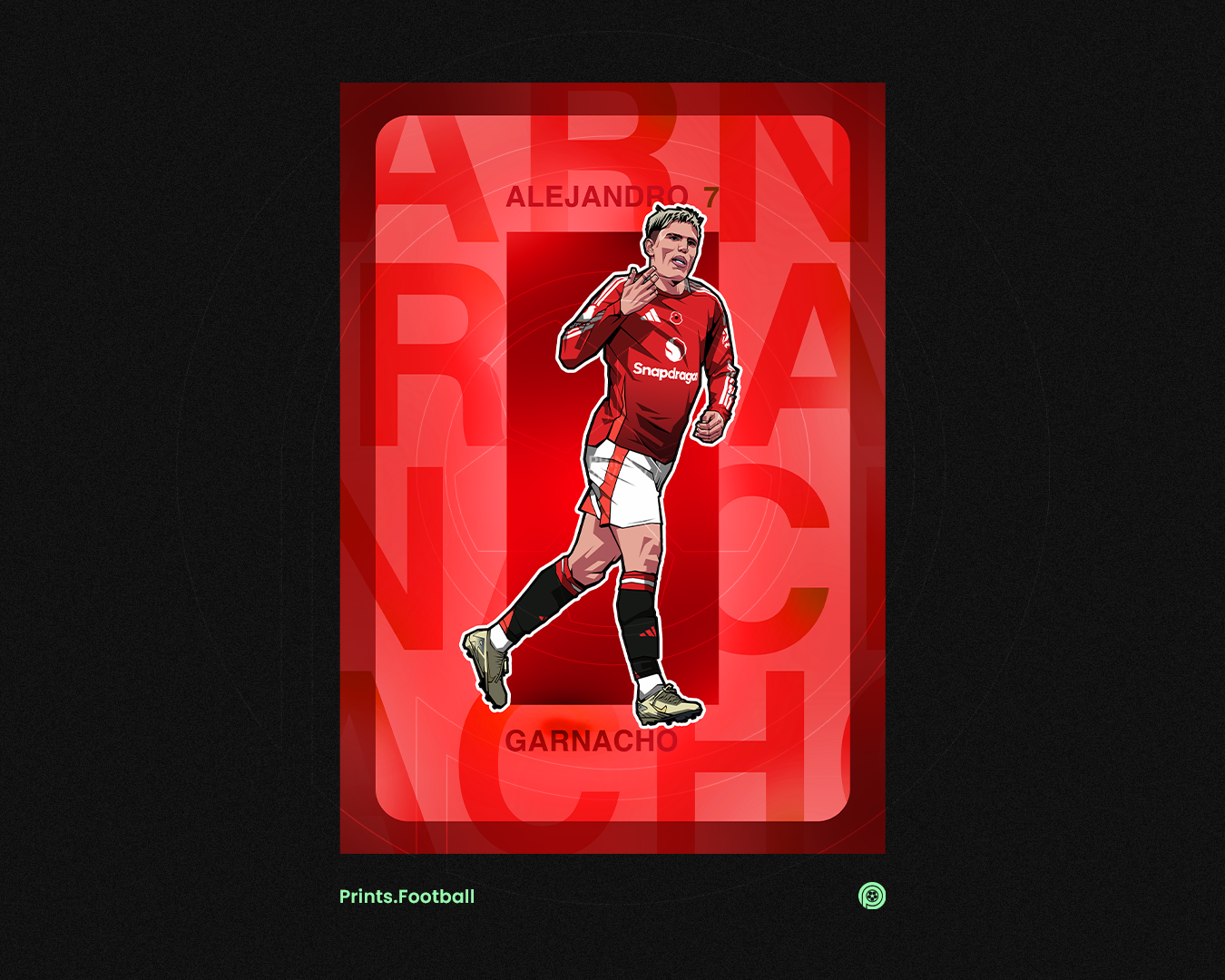Alejandro Garnacho Repeat Art Print