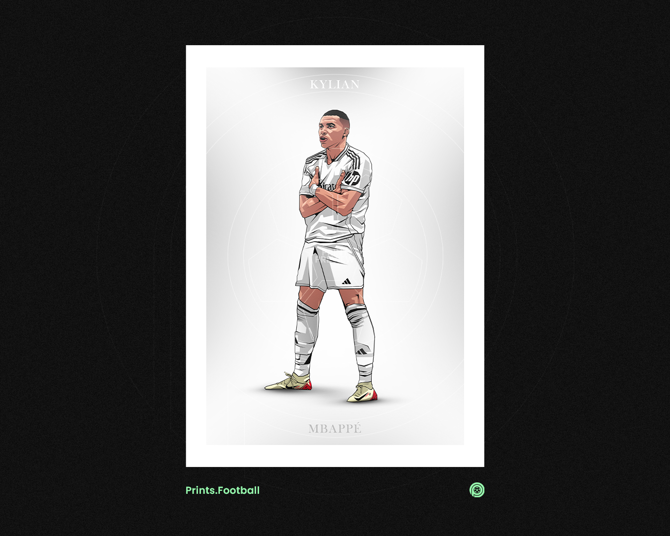 Kylian Mbappé Clean Art Print