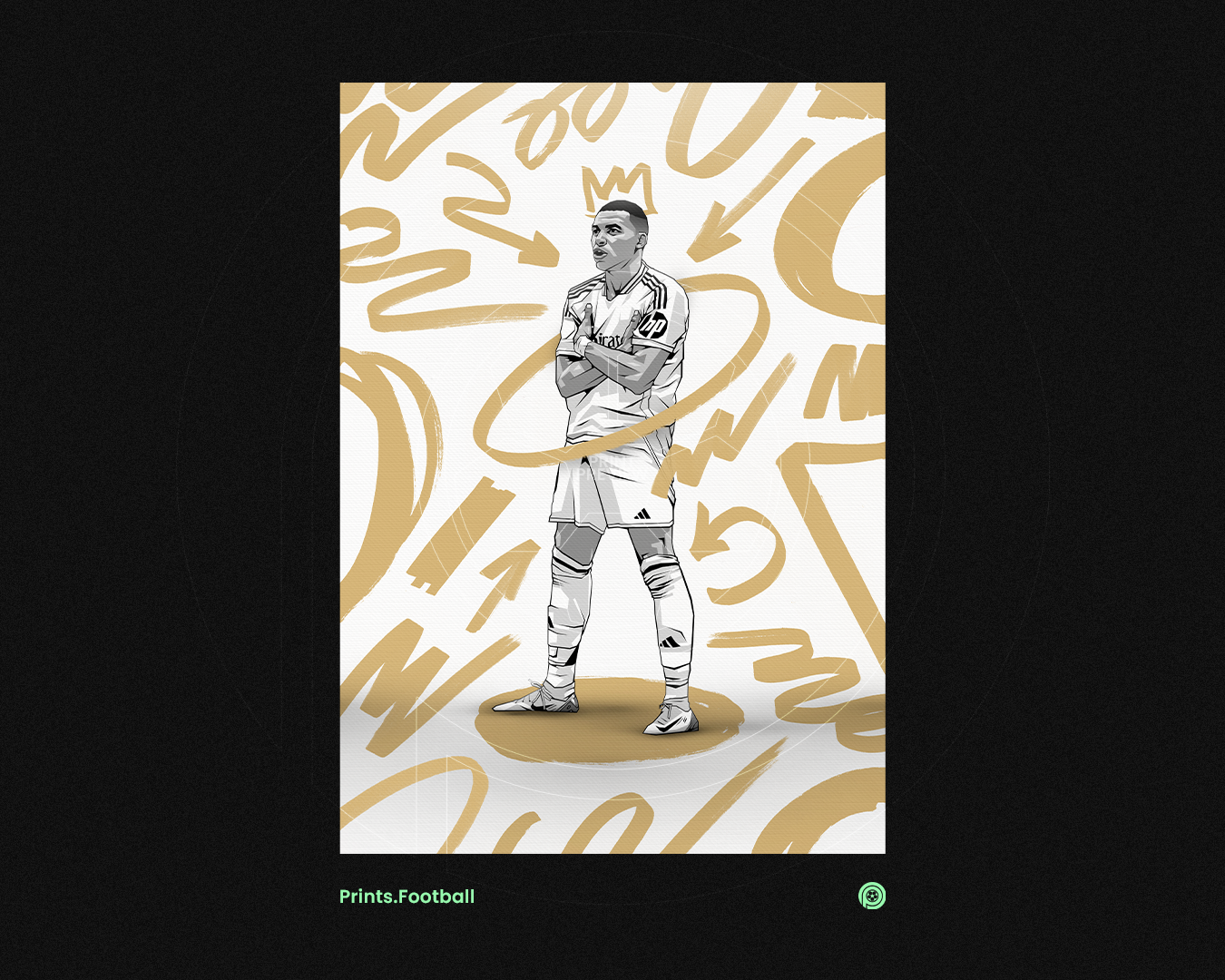 Kylian Mbappé Marker Art Print