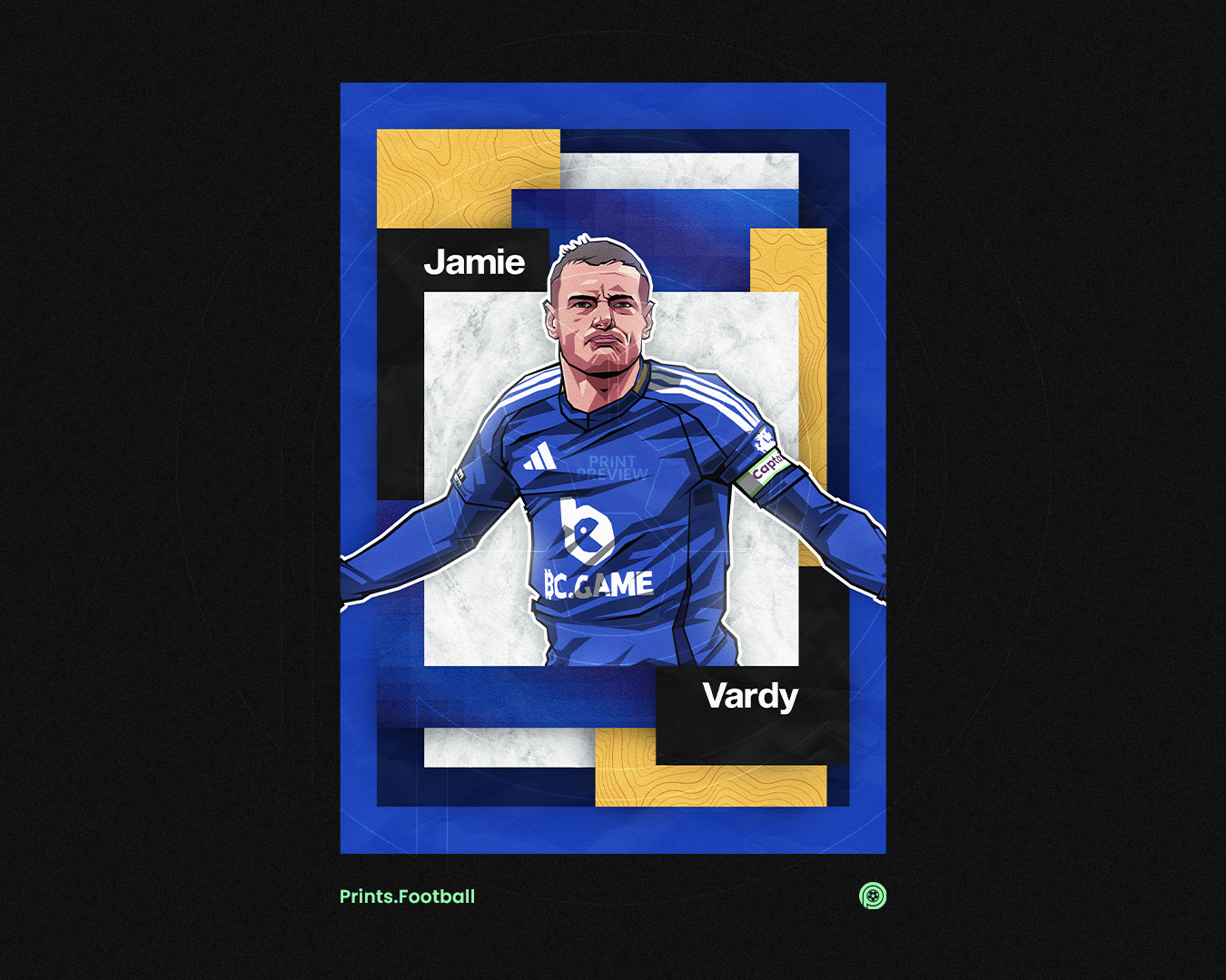 Jamie Vardy Mosaic Art Print