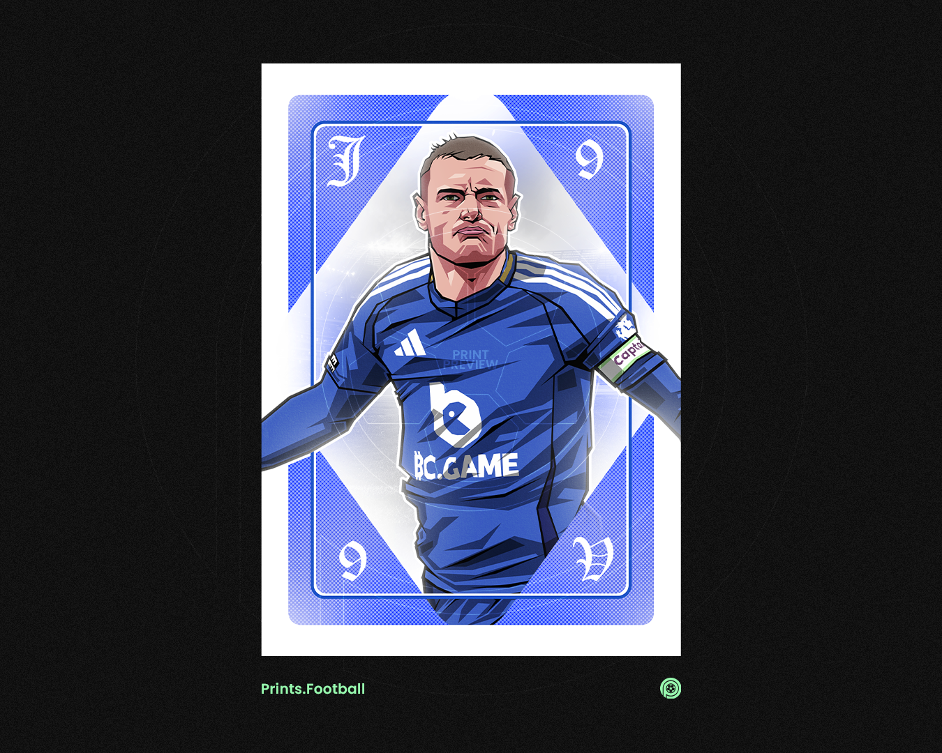 Jamie Vardy Playing Card Art Print