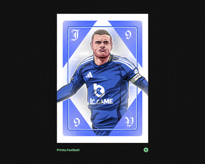 Jamie Vardy Playing Card Art Print