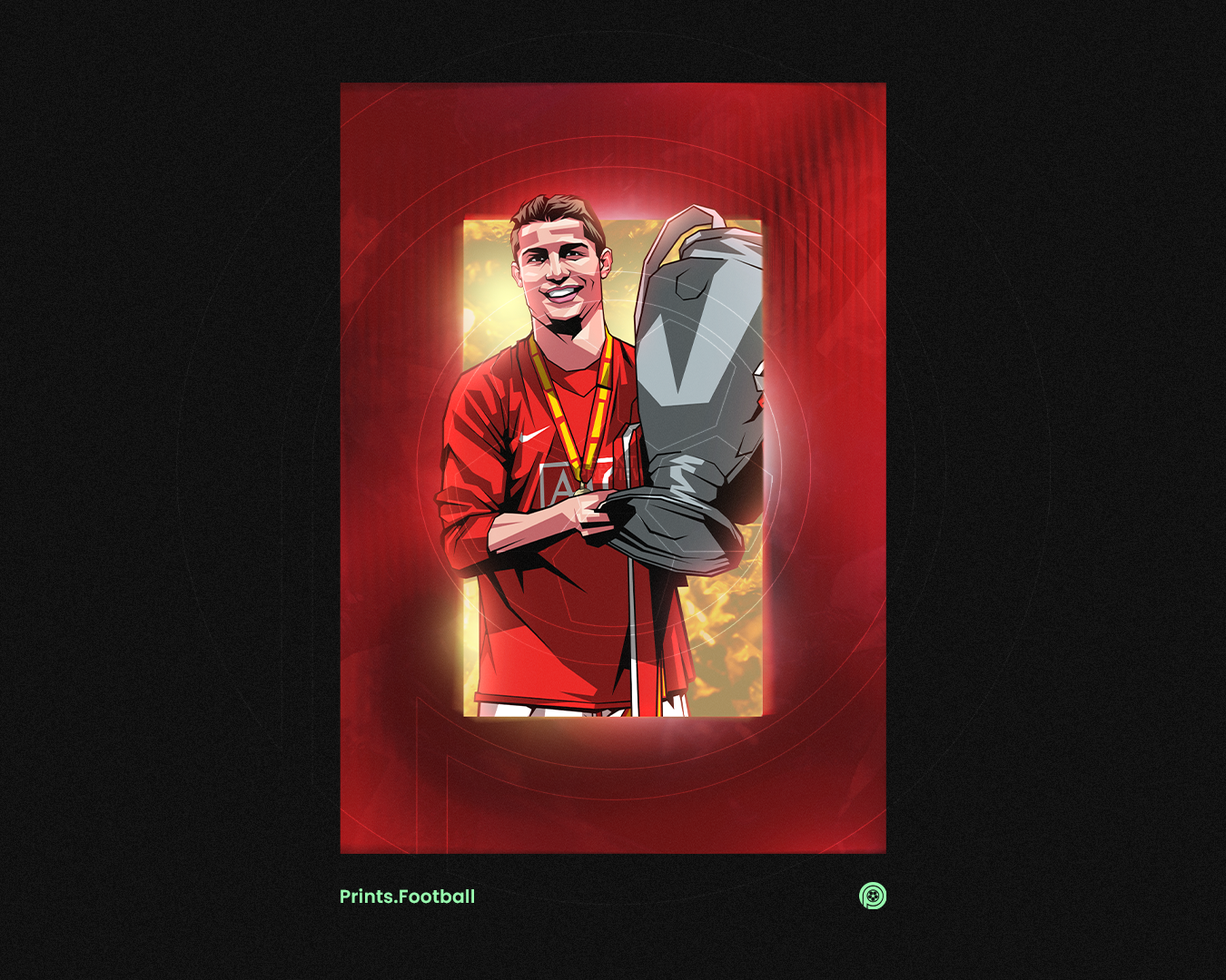 Cristiano Ronaldo Glass Art Print