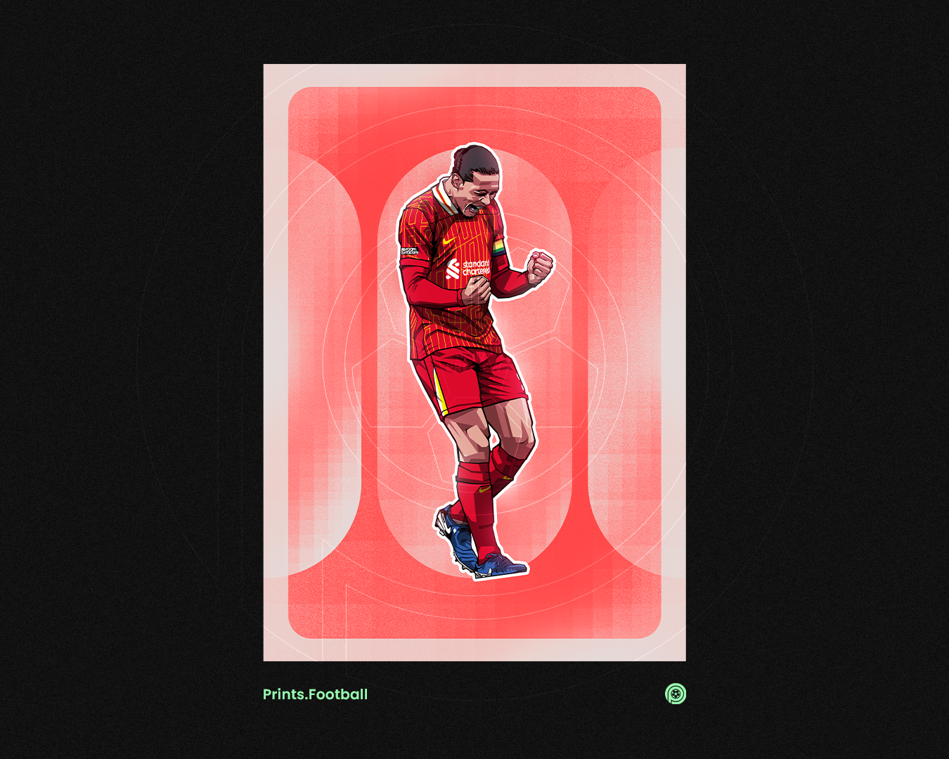 Virgil Van Dijk Rounded Art Print
