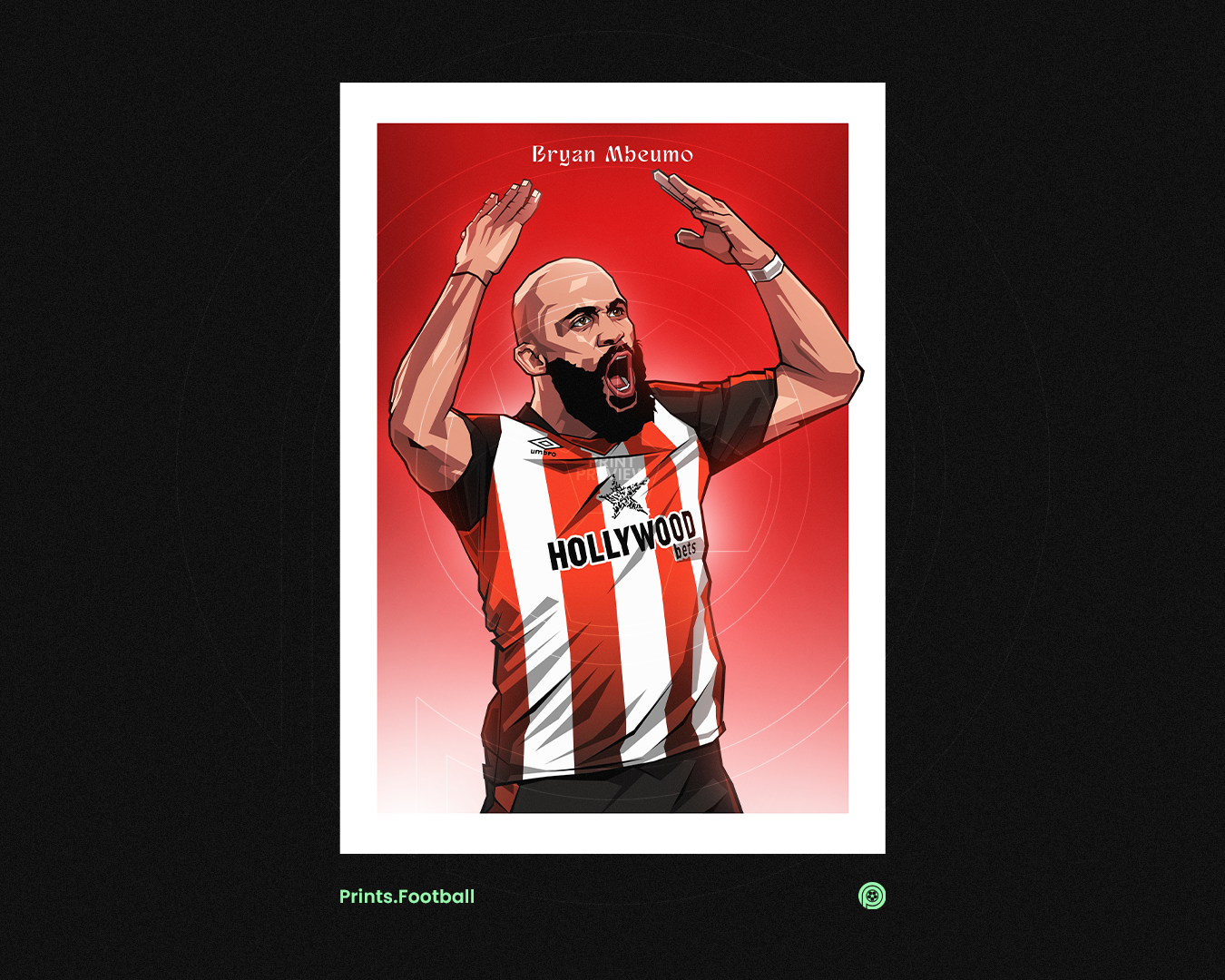 Bryan Mbeumo Gradient Art Print