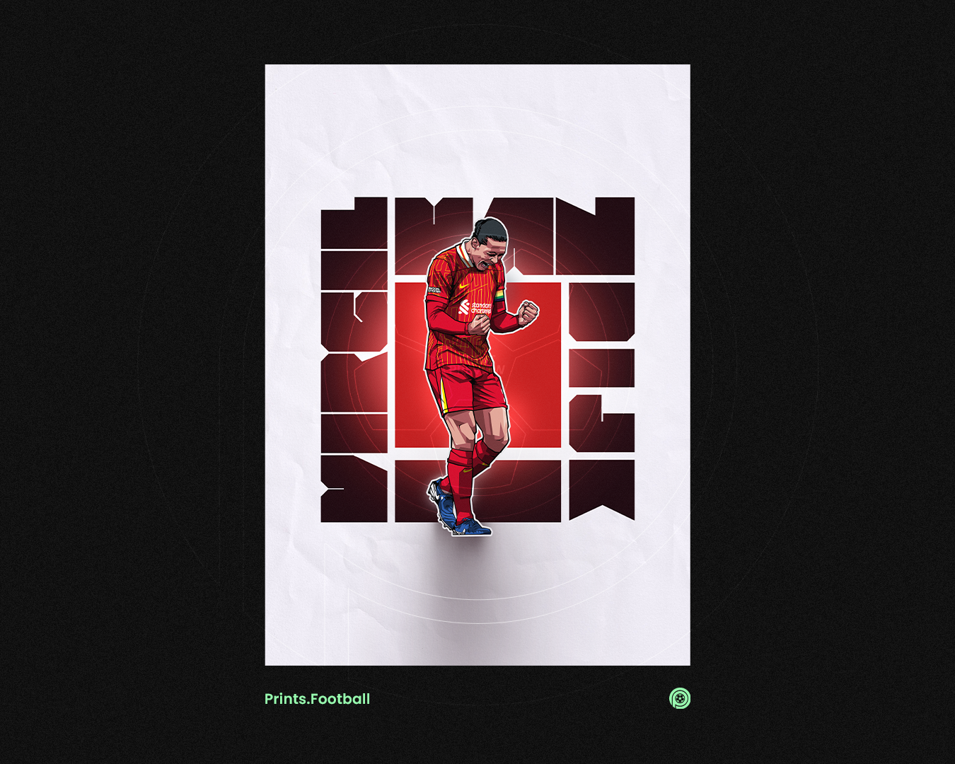 Virgil Van Dijk Cube Art Print