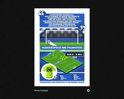 Christopher Schindler Winning Penalty vs Reading | Art Print | 2016/17 Championship Play-Off Final | Huddersfield Town