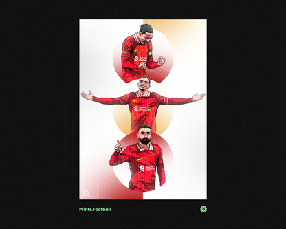 Trent Alexander-Arnold, Mohamed Salah & Virgil Van Dijk Trio Spheres Art Print