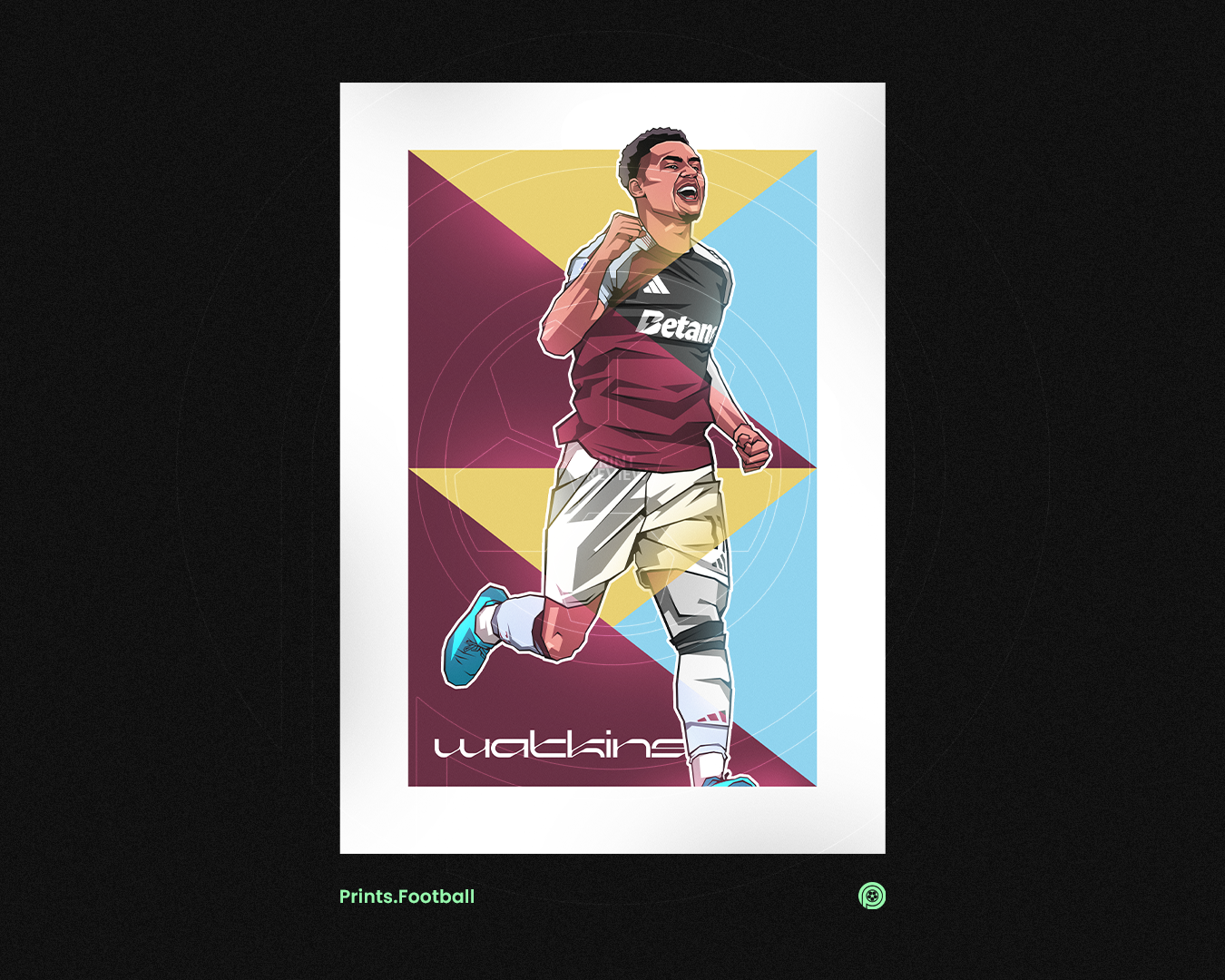 Ollie Watkins Geometric Art Print