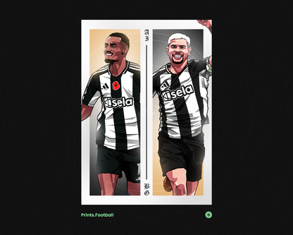 Alexander Isak & Bruno Guimarães Duo Perpendicular Art Print