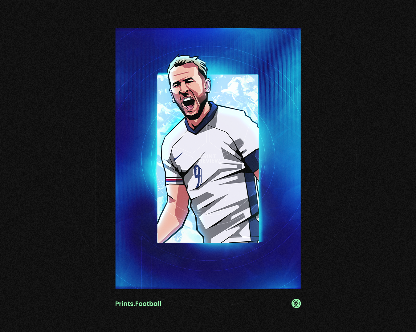 Harry Kane Glass Art Print
