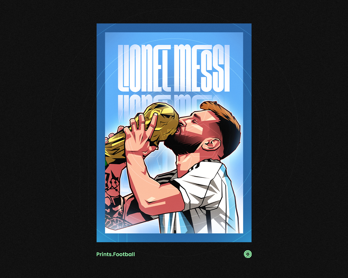 Lionel Messi Glow Art Print