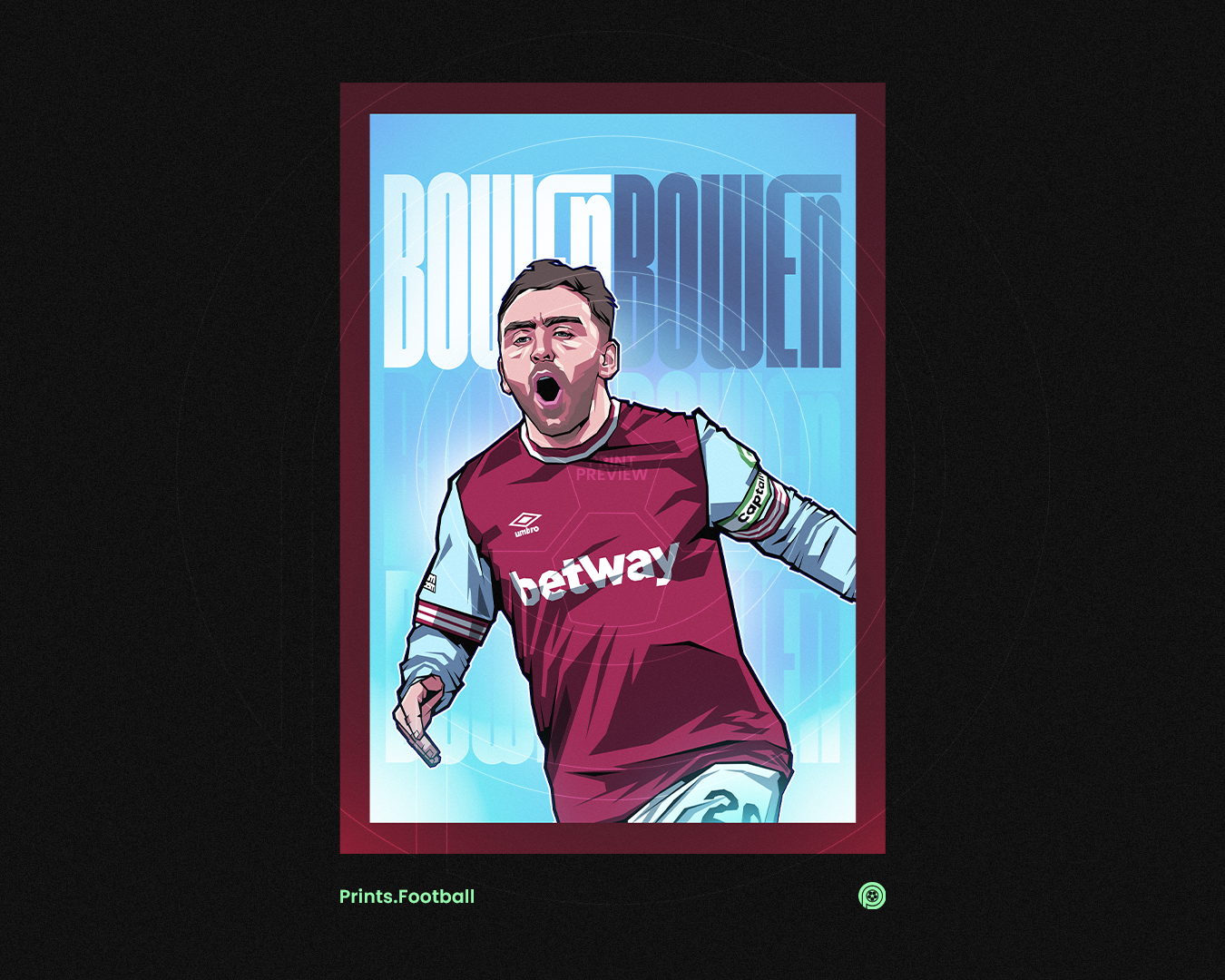 Jarrod Bowen Glow Art Print