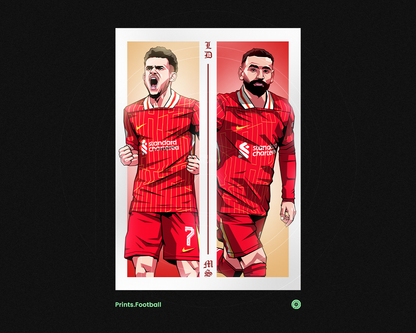 Luis Díaz & Mohamed Salah Duo Perpendicular Art Print