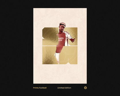 Bukayo Saka Limited Edition Gold Foil Blocks Art Print