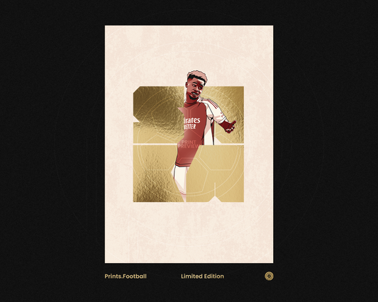Bukayo Saka Limited Edition Gold Foil Blocks Art Print