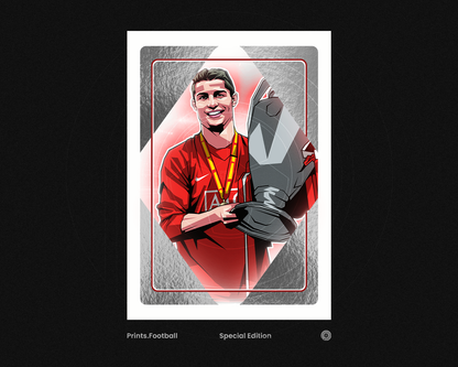 Cristiano Ronaldo Special Edition Silver Foil Playing Card Art Print