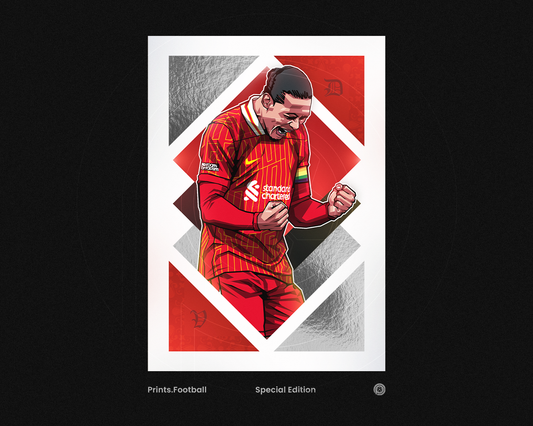 Virgil Van Dijk Special Edition Silver Foil Diamonds Art Print
