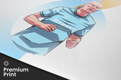 Kevin De Bruyne, Erling Haaland & Phil Foden Trio Spheres Art Print
