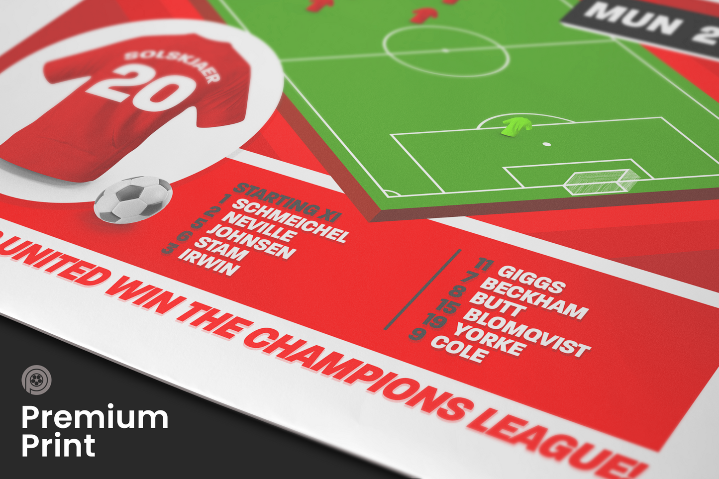 Ole Gunnar Solskjaer GOAL vs Bayern Munich | Art Print | 1998/99 UEFA Champions League Final | Manchester United
