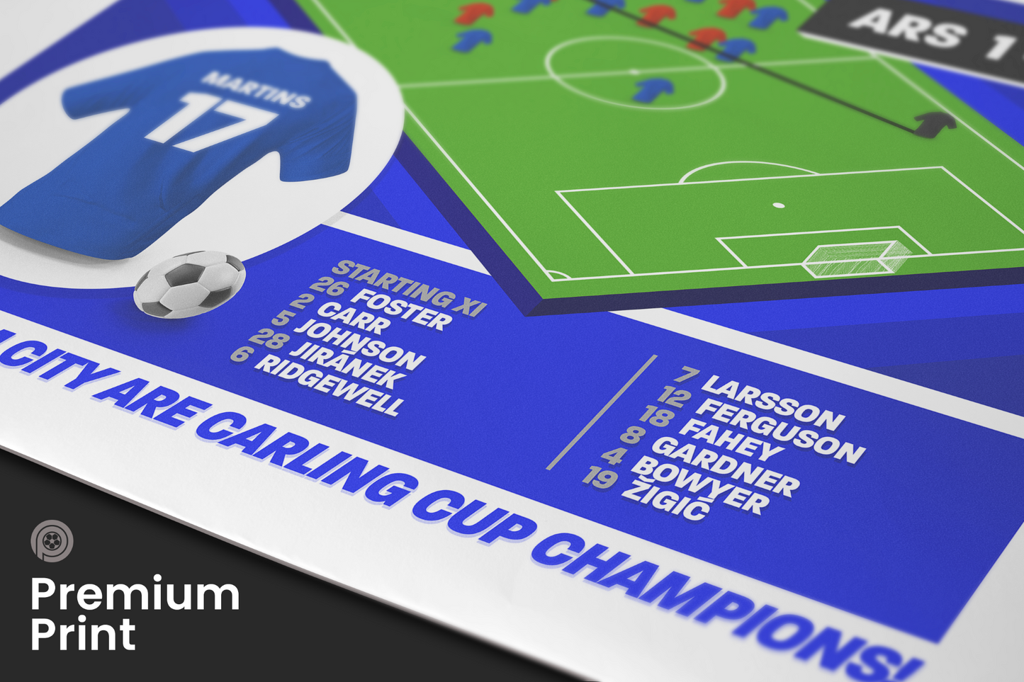 Obafemi Martins GOAL vs Arsenal | Art Print | 2010/11 League Cup Final | Birmingham City