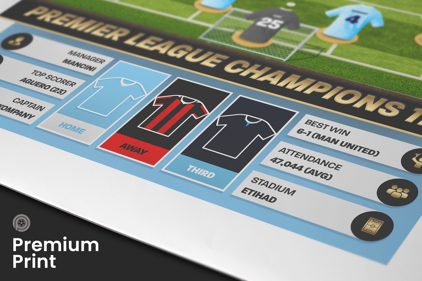 Manchester City 11/12 Team Lineup Art Print