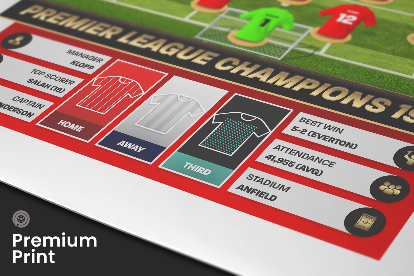 Liverpool 19/20 Team Lineup Art Print