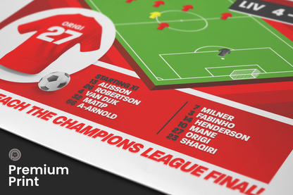Divock Origi GOAL vs Barcelona | Art Print | 2018/19 UEFA Champions League Semi-Final | Liverpool