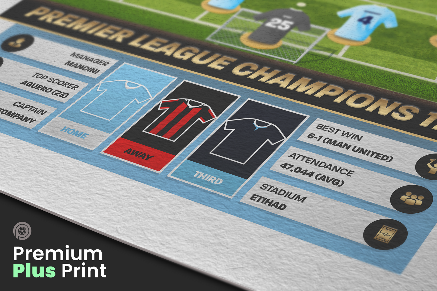 Manchester City 11/12 Team Lineup Art Print