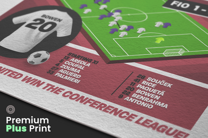 Jarrod Bowen GOAL vs Fiorentina | Art Print | 2022/23 UEFA Europa Conference League Final | West Ham United