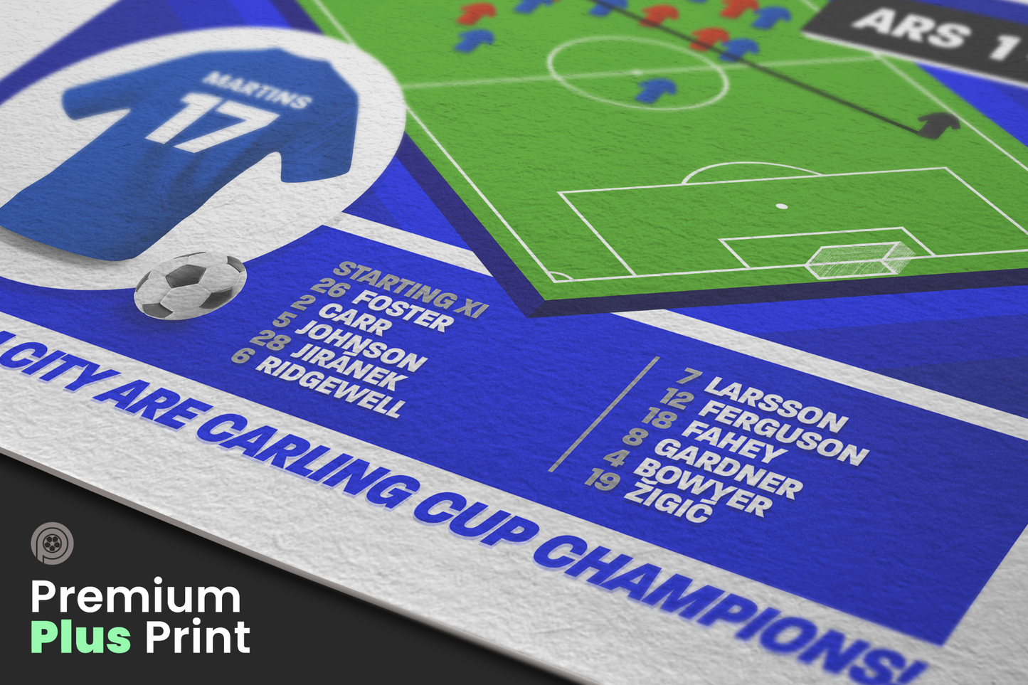 Obafemi Martins GOAL vs Arsenal | Art Print | 2010/11 League Cup Final | Birmingham City